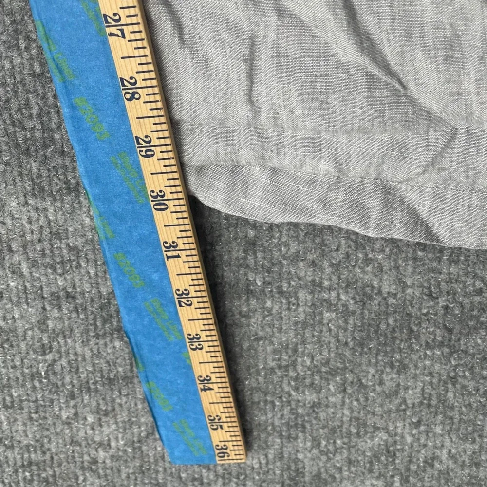 Porter & Ash Mens 32 Sustainable 100% Linen Pants Light Grey Relaxed Fit NWT